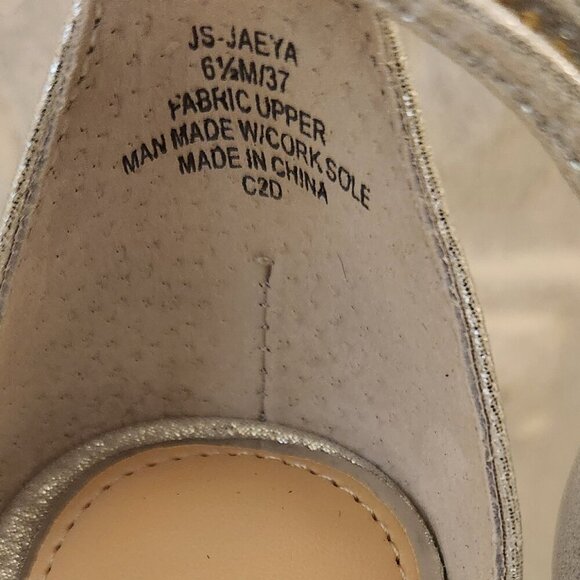 Jessica Simpson "Jaeya" Platinum Shimmer Heeled Platform Sandals. NIB. Size 6.5 - Picture 5 of 12
